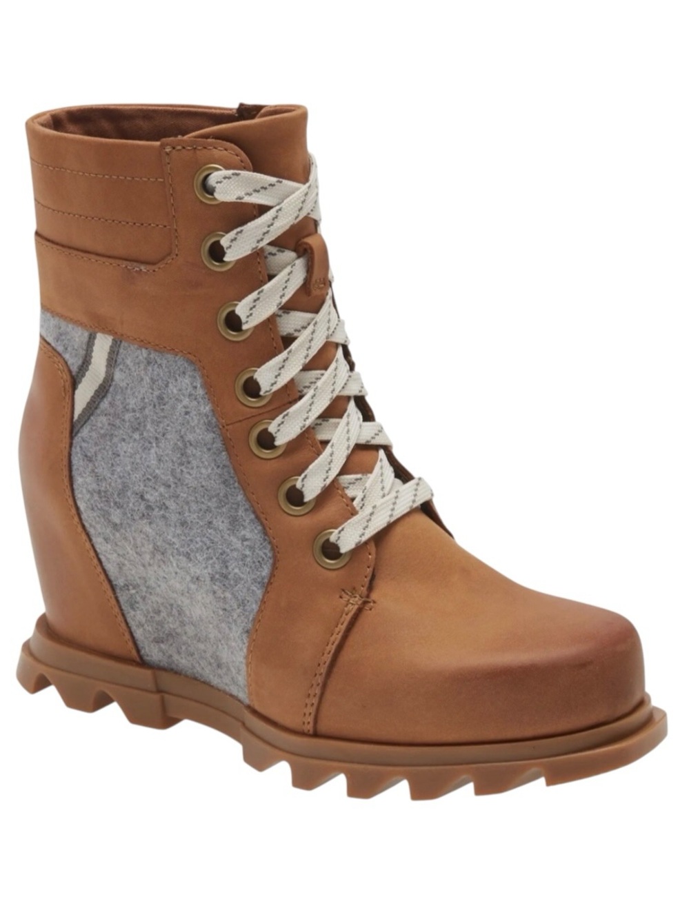 Sorel Joan of Arctic Wedge III Lexie Waterproof Leather Boots Taffy/Gum 9.5